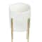 White &#x26; Gold Boho Embossed Metal Planters with Stands Set